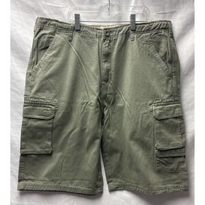 Old Mill Men's Cargo Shorts Olive Green Size 36 100% Cotton Relaxed Fit New